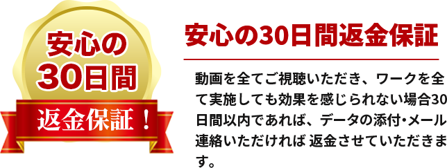 安心の30日間返金保証