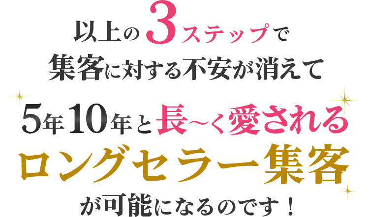 5年10年と長～く愛されるロングセラー集客が可能になるのです！
