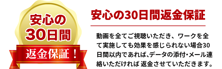 安心の30日間返金保証