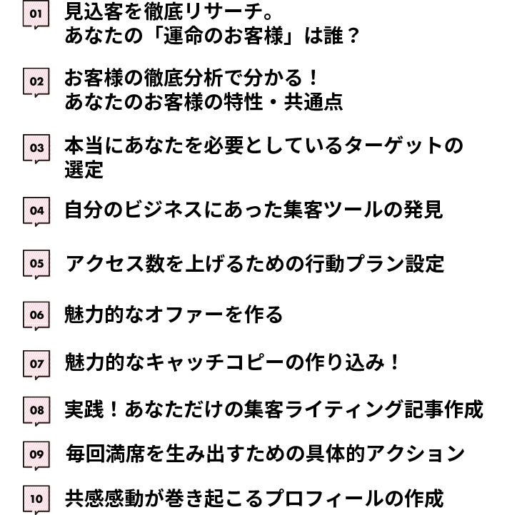 すぐにでも取り組んでいただける全４５個のワーク付き！